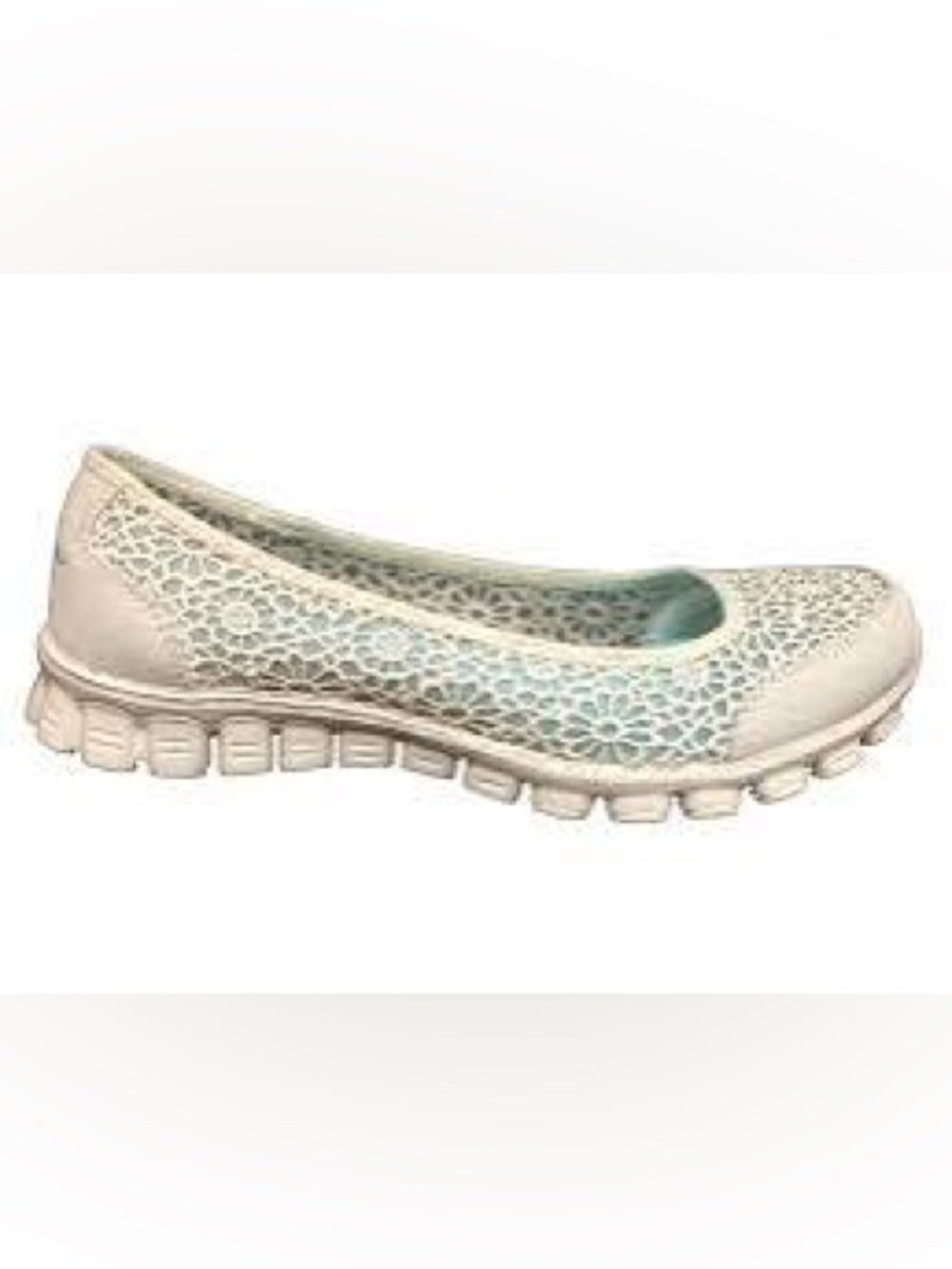 Skechers Ez Flex 2 Sweetpea Crochet Lace\Suede Ballet Flat
